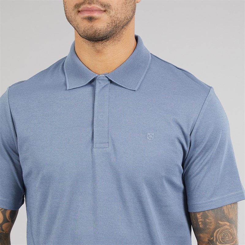 JACK & JONES Mens Crodney Polo Shirt Flint Stone - Image 3