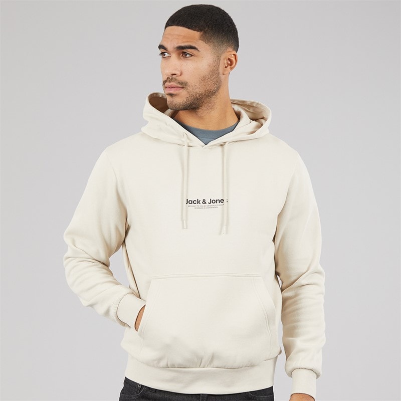 JACK & JONES Mens Vesterbro Hoodie Moonbeam - Image 1