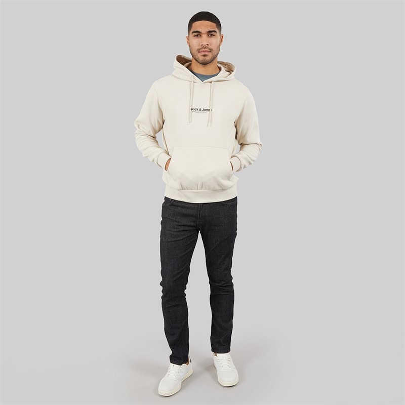 JACK & JONES Mens Vesterbro Hoodie Moonbeam - Image 3
