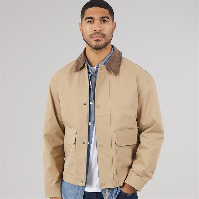 JACK & JONES Mens River Utility Coat Weathered Teak - Image 2