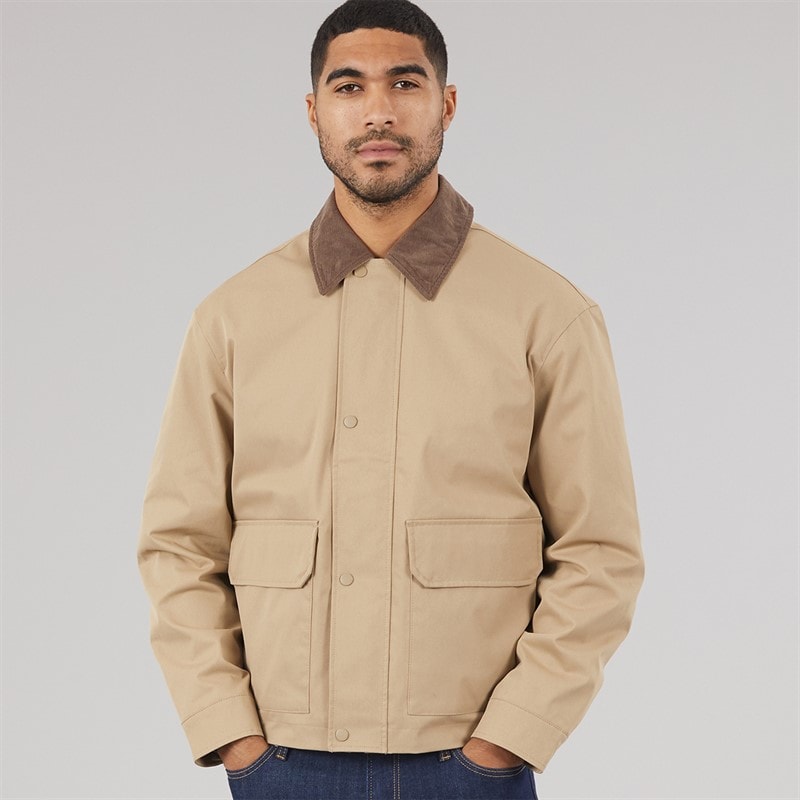 JACK & JONES Mens River Utility Coat Weathered Teak - Image 5