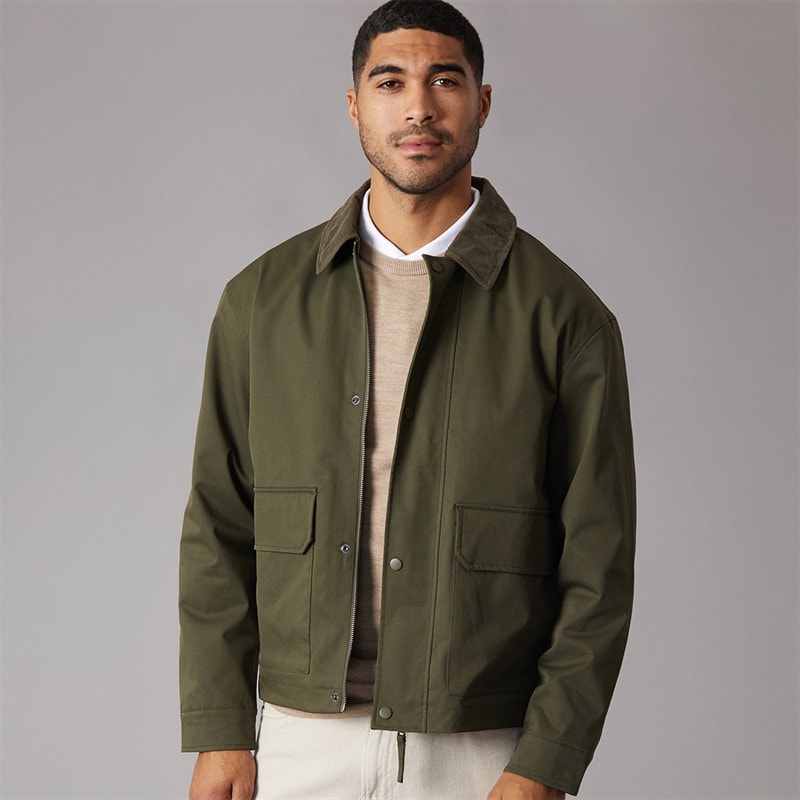 JACK & JONES Mens River Utility Coat Forest Night