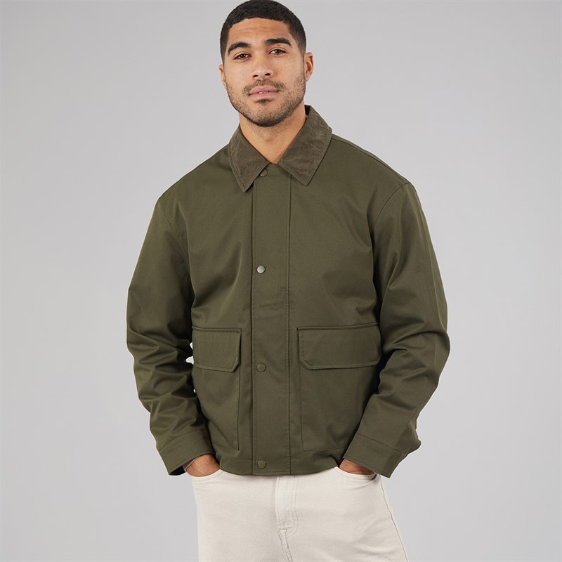 JACK & JONES Mens River Utility Coat Forest Night - Image 3