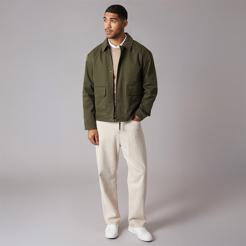 JACK & JONES Mens River Utility Coat Forest Night - Image 4