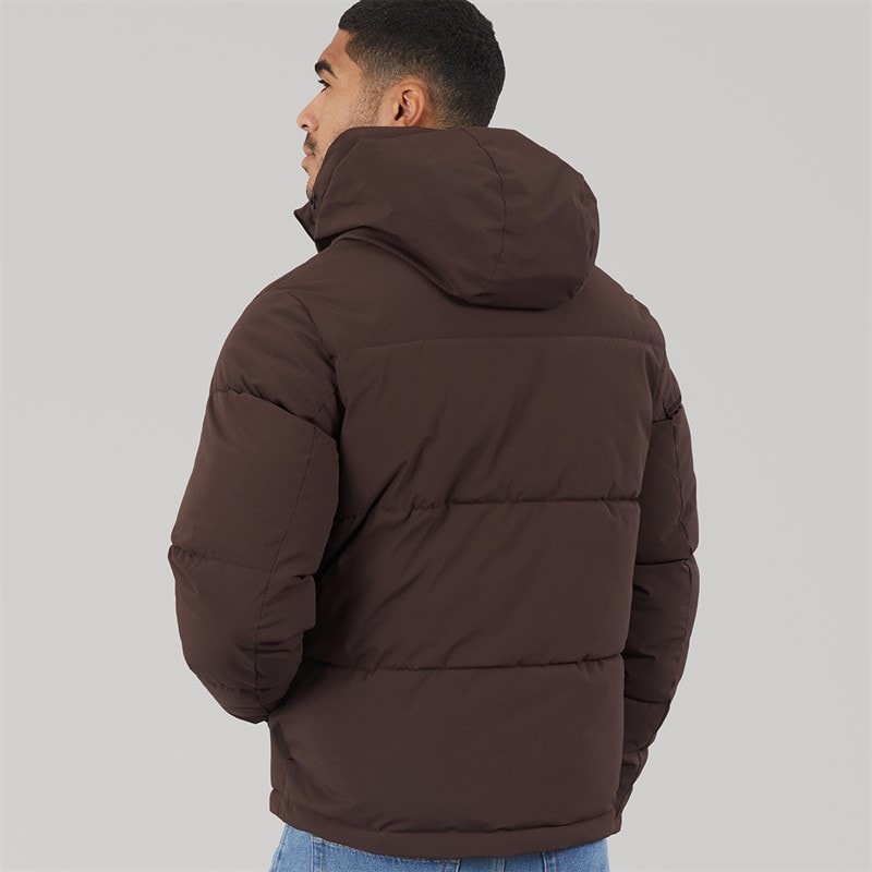 JACK & JONES Mens Surface Hooded Puffer Coat Java - Image 2