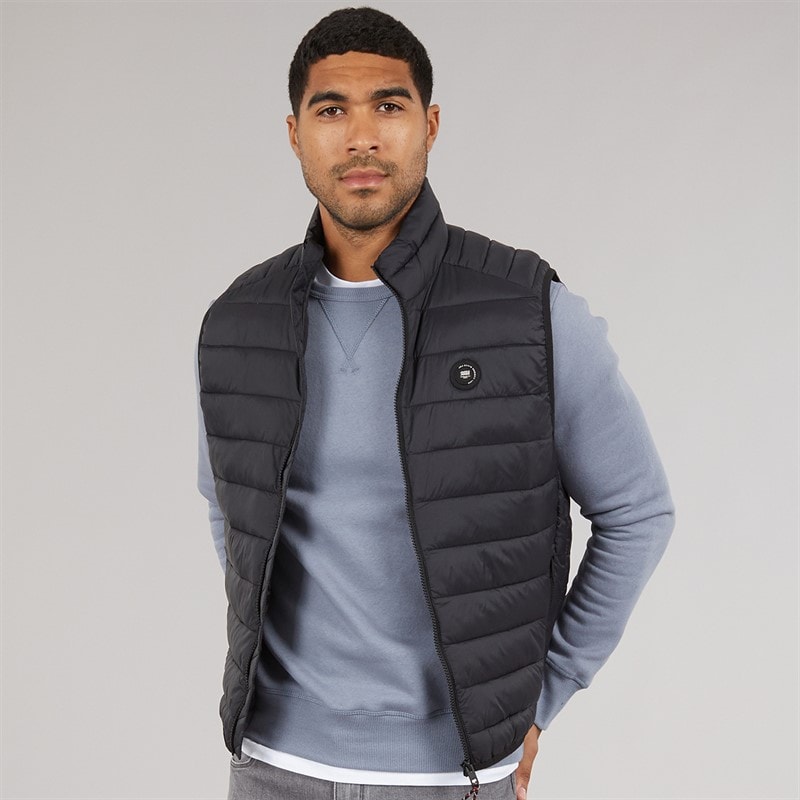 JACK & JONES Mens Bradley Gilet Black - Image 1