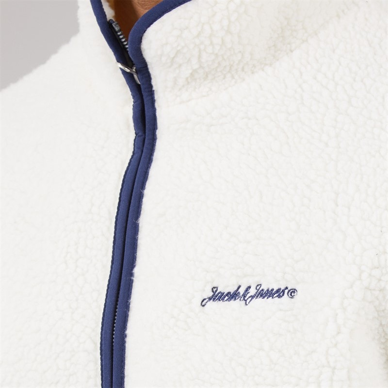 JACK & JONES Mens Norrebro Teddy Jacket Ocean Cavern - Image 3