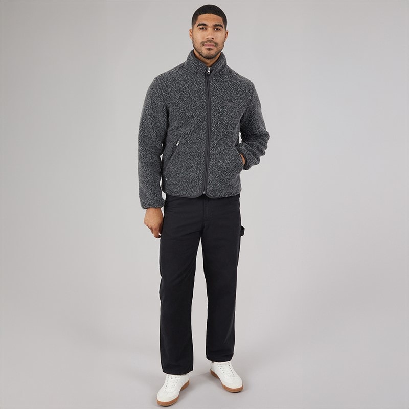 JACK & JONES Mens Norrebro Teddy Jacket Grey Melange - Image 4