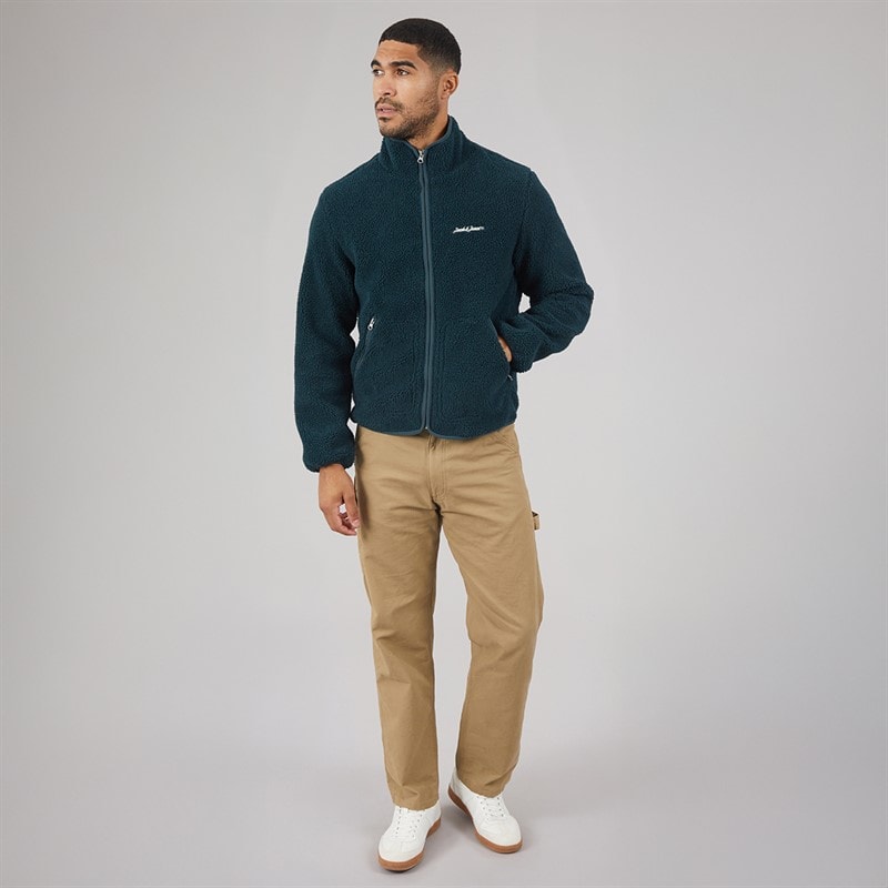 JACK & JONES Mens Norrebro Teddy Jacket Magical Forest - Image 4