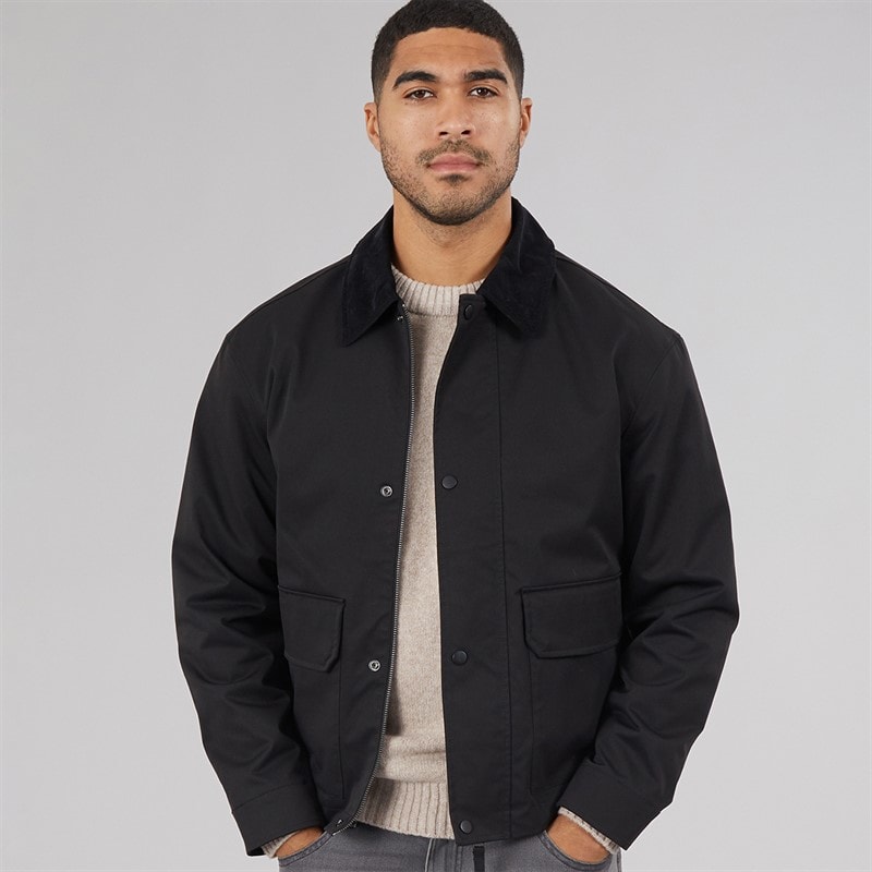 JACK & JONES Mens River Utility Coat Black - Image 2