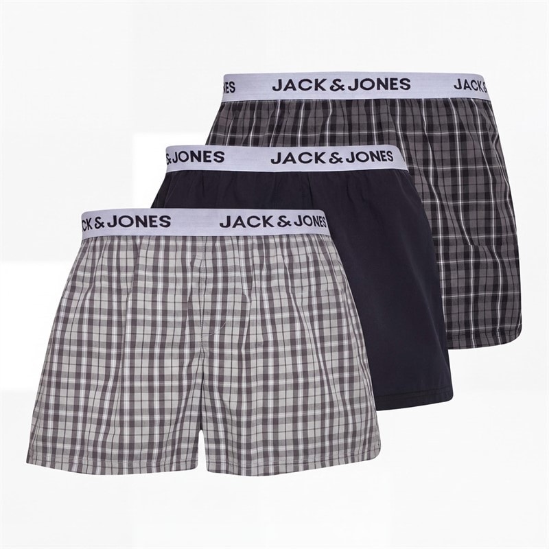JACK & JONES Mens Jaclaroi Three Pack Woven Boxers Poppy Seed - Image 1
