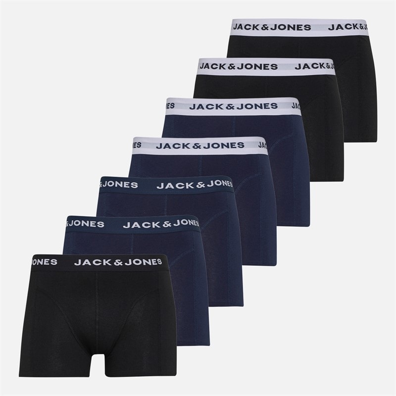 JACK & JONES Mens Jacben Solid Seven Pack Trunks Navy Blazer - Image 1