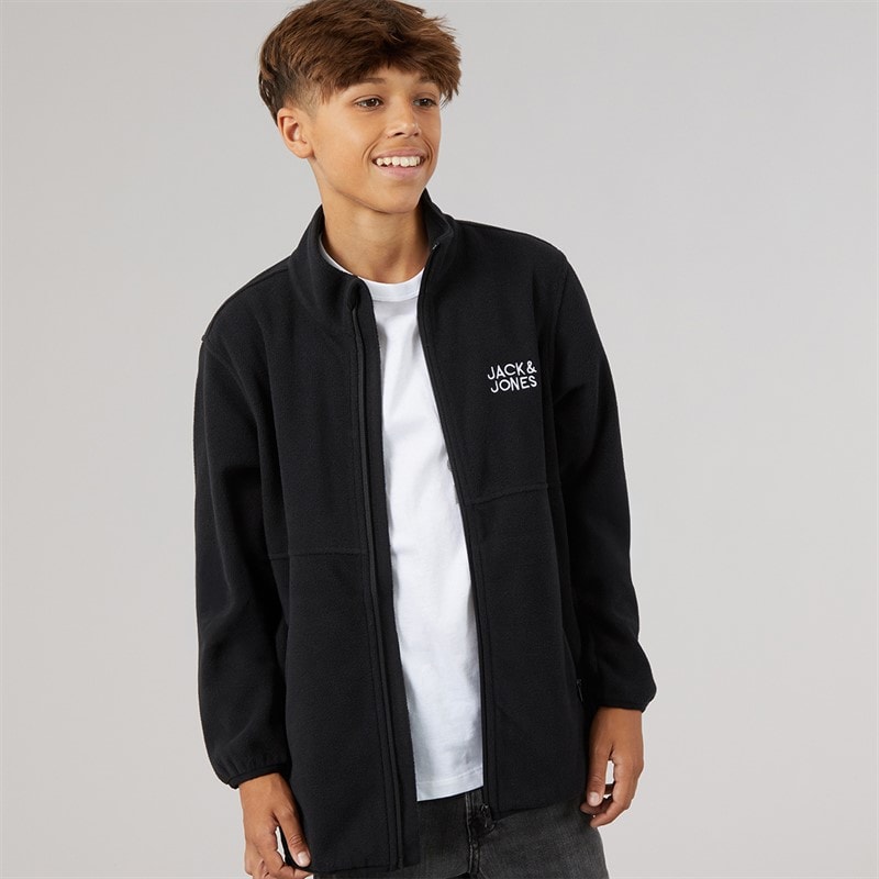 JACK & JONES Boys Flame Full Zip Fleece Black