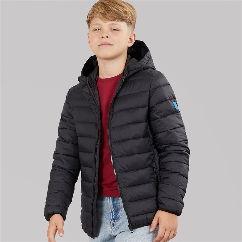 JACK & JONES Boys Bradley Light Puffer Jacket Black