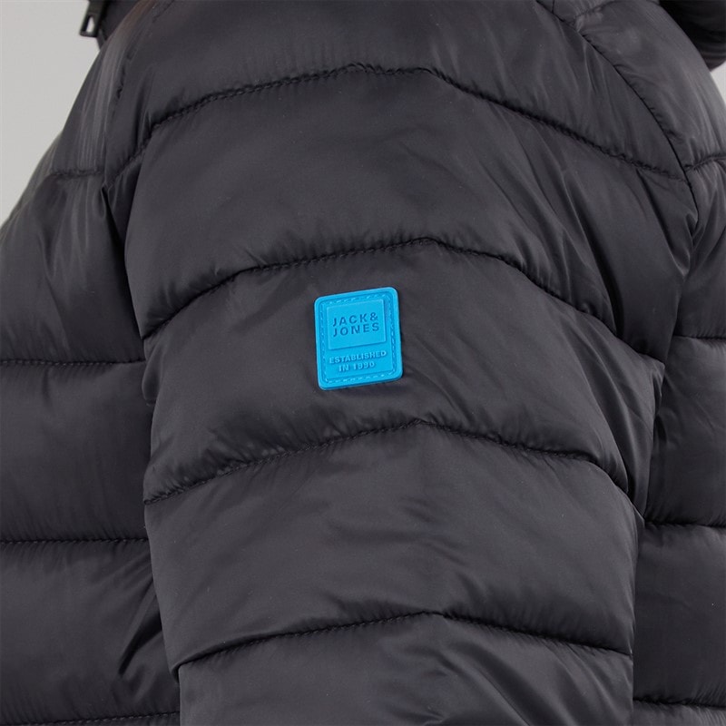 JACK & JONES Boys Bradley Light Puffer Jacket Black - Image 3