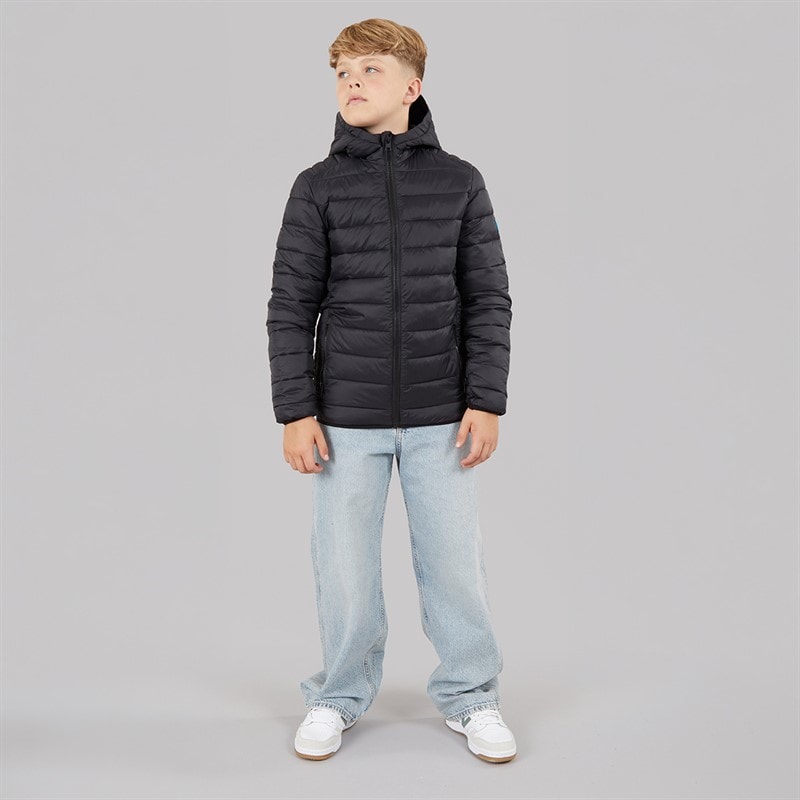 JACK & JONES Boys Bradley Light Puffer Jacket Black - Image 4