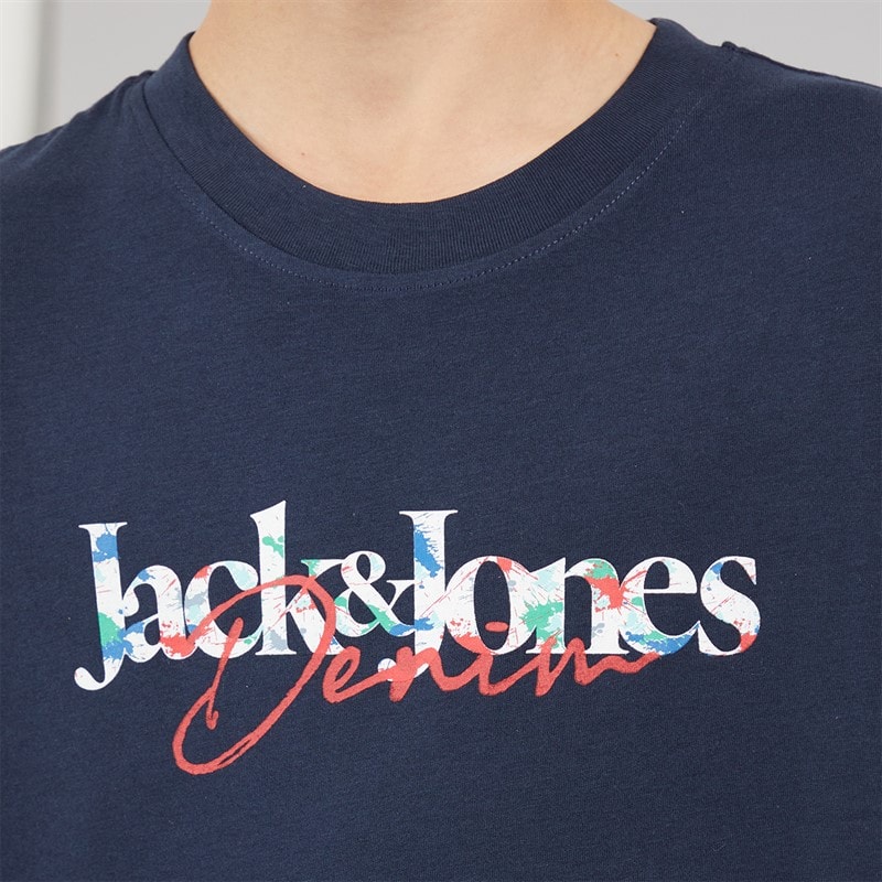 JACK & JONES Boys Tom T-Shirt Navy Blazer - Image 3