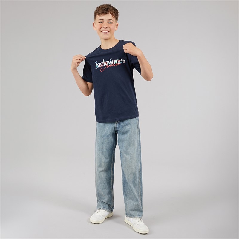 JACK & JONES Boys Tom T-Shirt Navy Blazer - Image 4