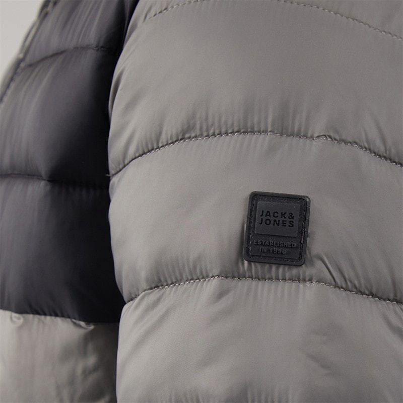 JACK & JONES Boys Bradley Light Puffer Jacket Castlerock/Black - Image 5