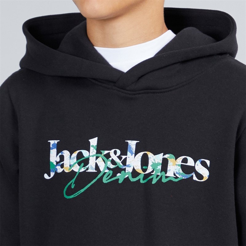 JACK & JONES Boys Tom Hoodie Black - Image 3