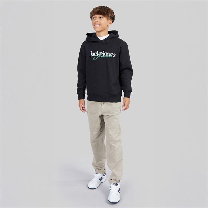 JACK & JONES Boys Tom Hoodie Black - Image 4