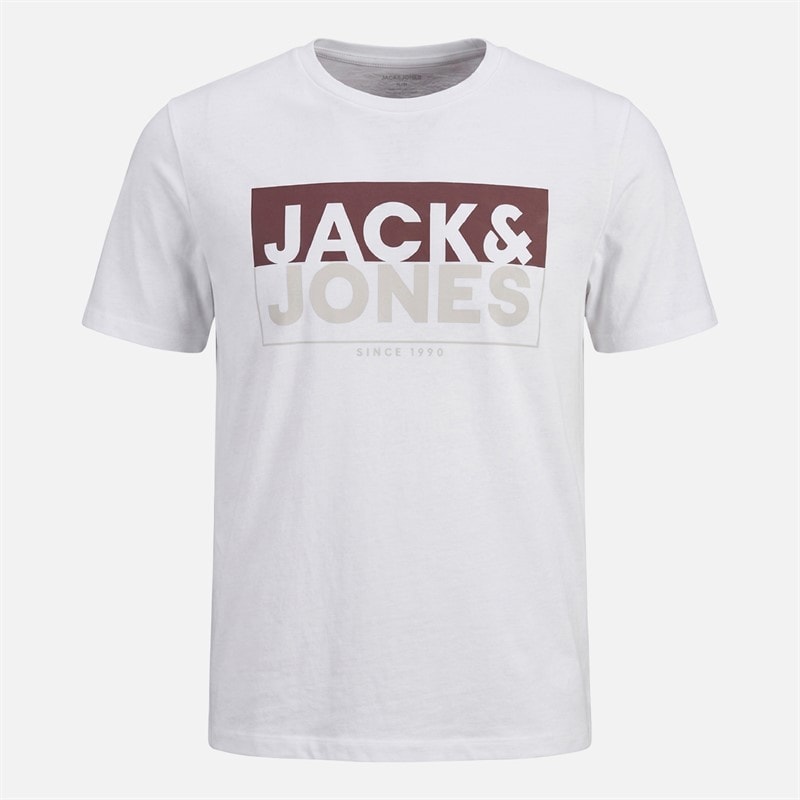 JACK & JONES Mens Josh Five Pack T-Shirts Port Royale/Black/White/Asphalt/Falcon - Image 2