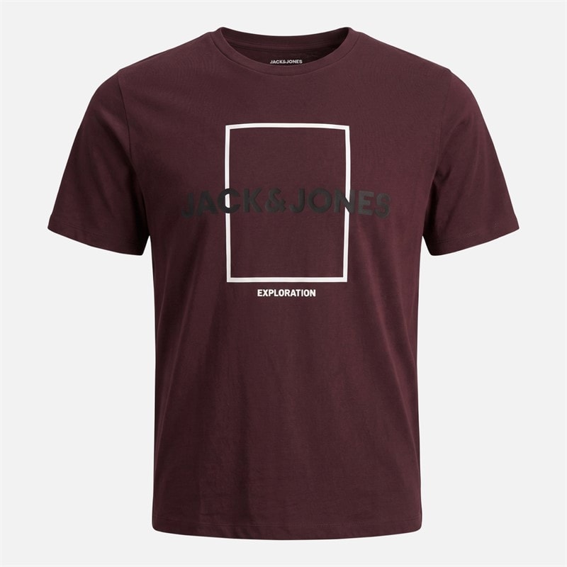 JACK & JONES Mens Josh Five Pack T-Shirts Port Royale/Black/White/Asphalt/Falcon - Image 3