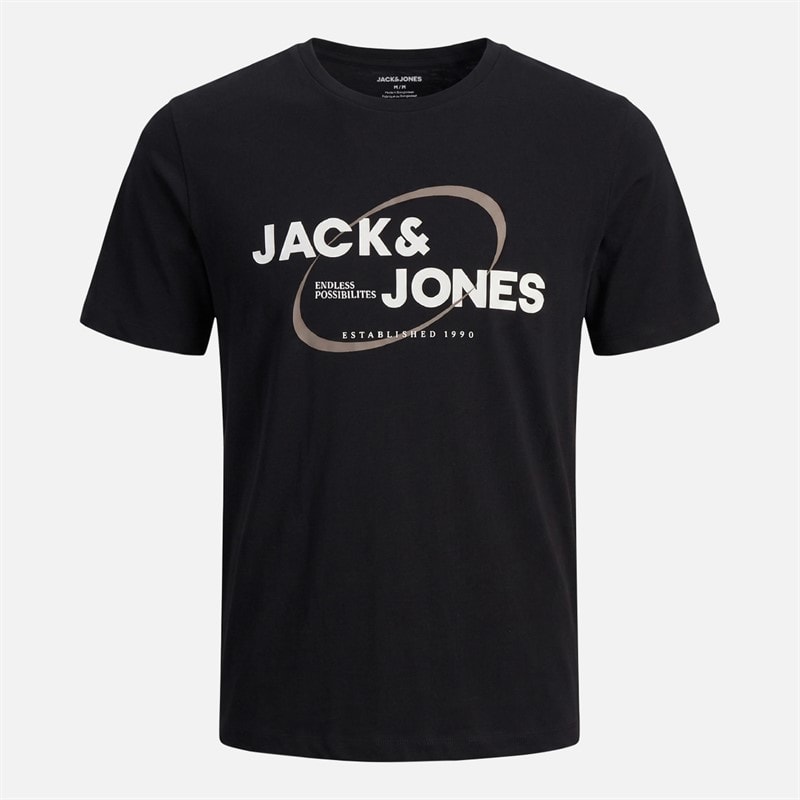 JACK & JONES Mens Josh Five Pack T-Shirts Port Royale/Black/White/Asphalt/Falcon - Image 4