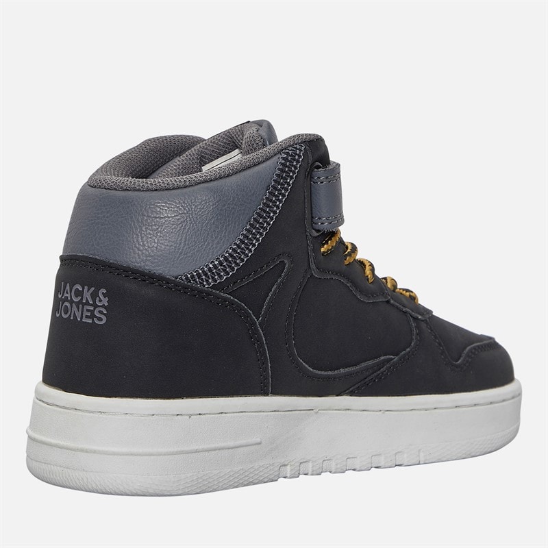 JACK & JONES Boys Bolt PU Mid Trainers Black - Image 5