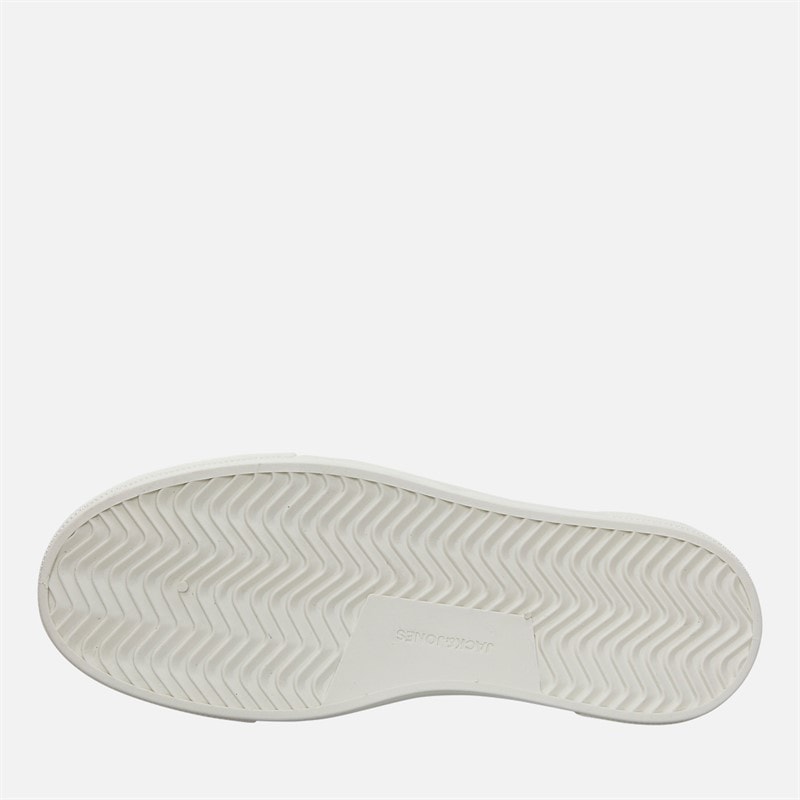 JACK & JONES Mens Cobra PU Combo Trainers White/Plaza Taupe - Image 2