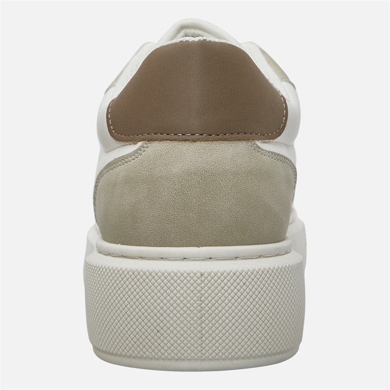 JACK & JONES Mens Cobra PU Combo Trainers White/Plaza Taupe - Image 3