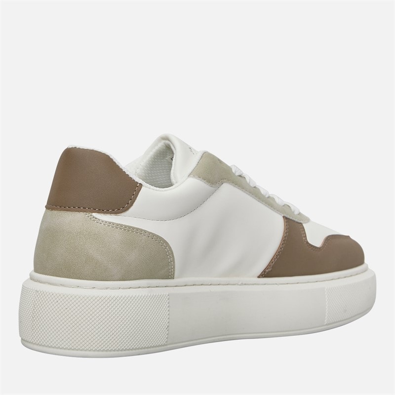 JACK & JONES Mens Cobra PU Combo Trainers White/Plaza Taupe - Image 5