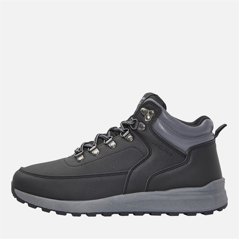 JACK & JONES Mens Melfort PU Boots Anthracite - Image 1