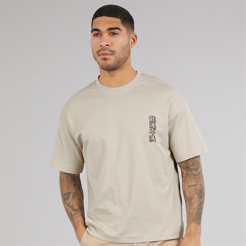 JACK & JONES Mens Tokyo Ward T-Shirt Moonbeam - Image 2