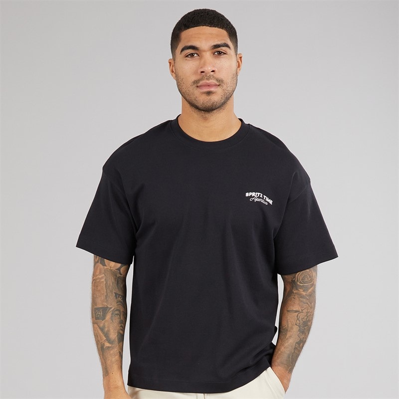 JACK & JONES Mens Coastal Days T-Shirt Black - Image 2