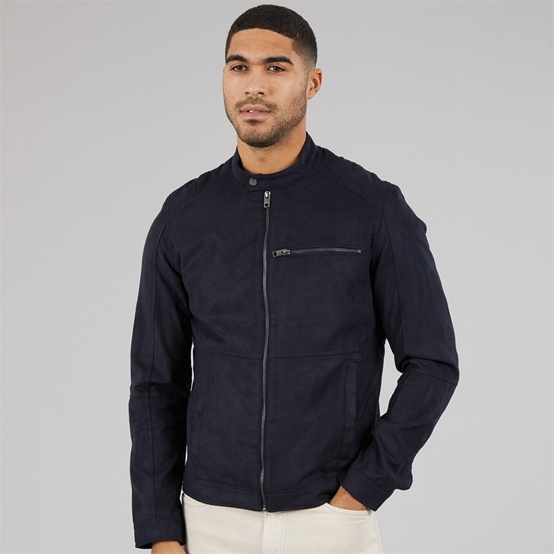 JACK & JONES Mens Dylan PU Jacket Black