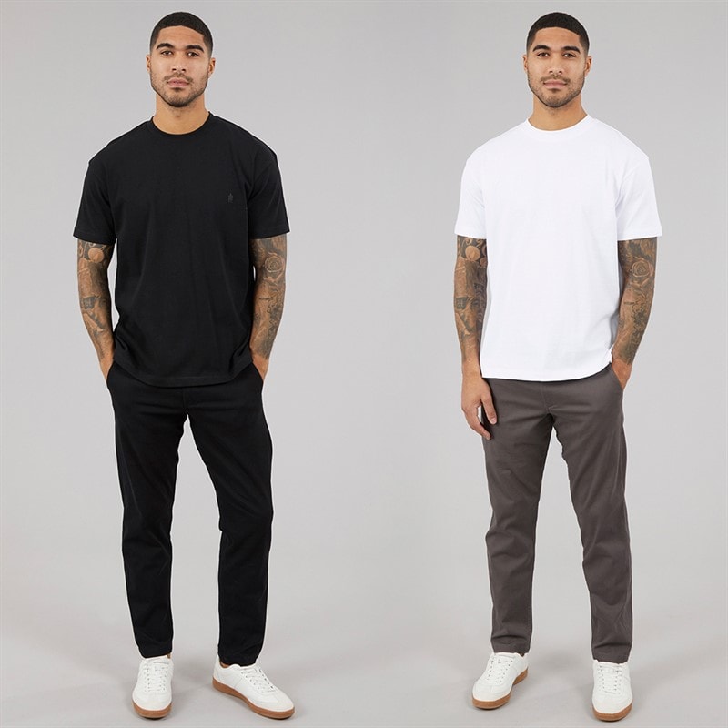 JACK & JONES Mens Two Pack Relaxed Kane Dave Chinos Black/Asphalt - Image 3