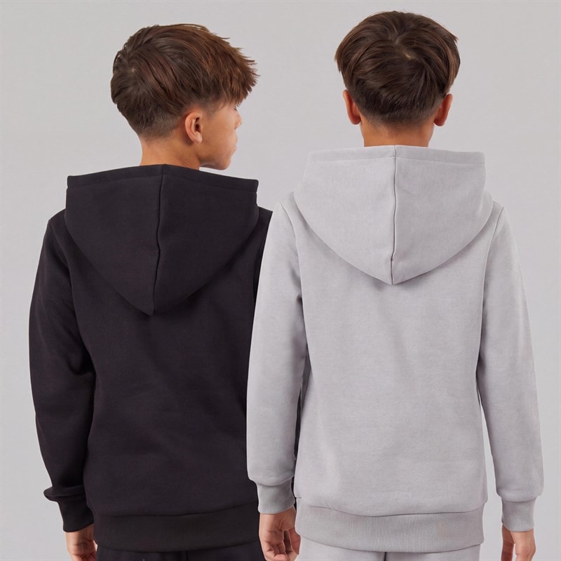 JACK & JONES Boys Toby Two Pack Hoodies Alloy/Black - Image 2