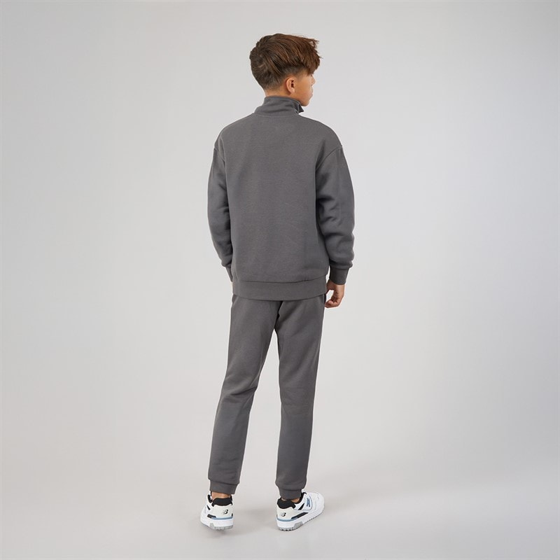 JACK & JONES Boys Vesterbro Quarter Zip Sweatshirt Tracksuit Asphalt - Image 2