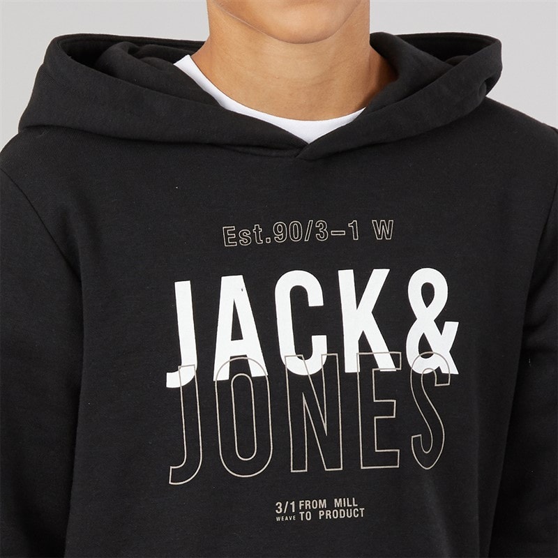 JACK & JONES Boys Mickey Sweatshirt And Joggers Tracksuit Black - Image 3