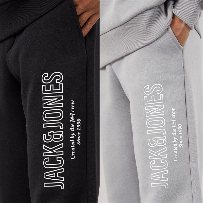 JACK & JONES Boys Toby Two Pack Joggers Alloy/Black - Image 3