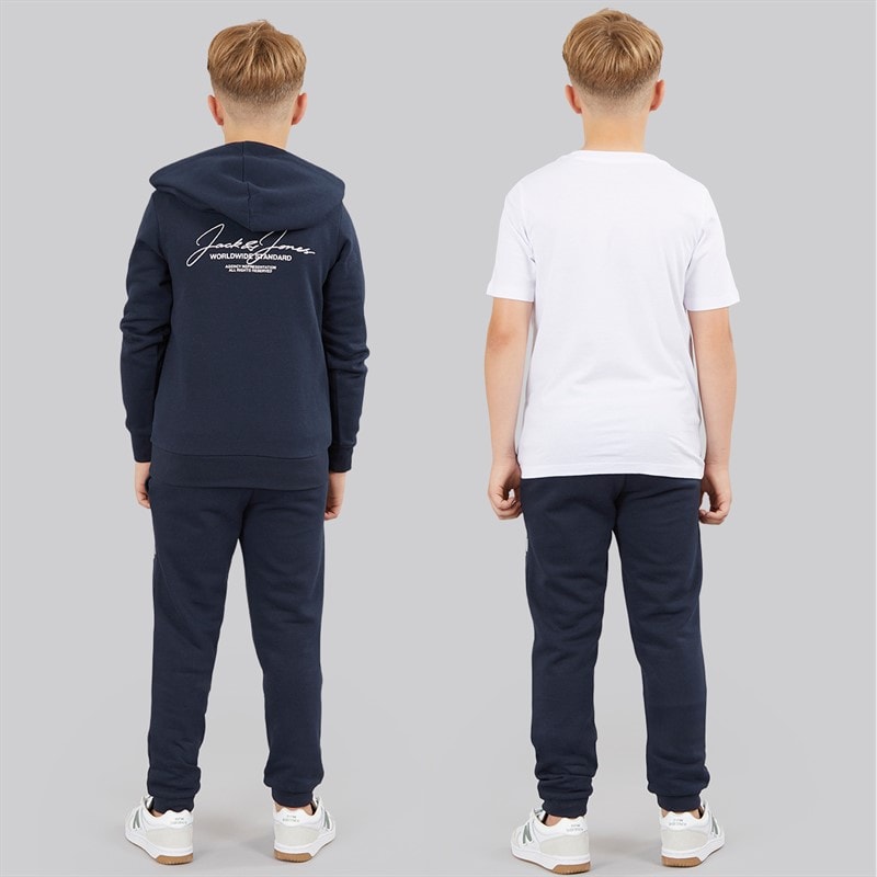 JACK & JONES Boys Caleb Triple Set Tracksuit Navy Blazer/White - Image 2