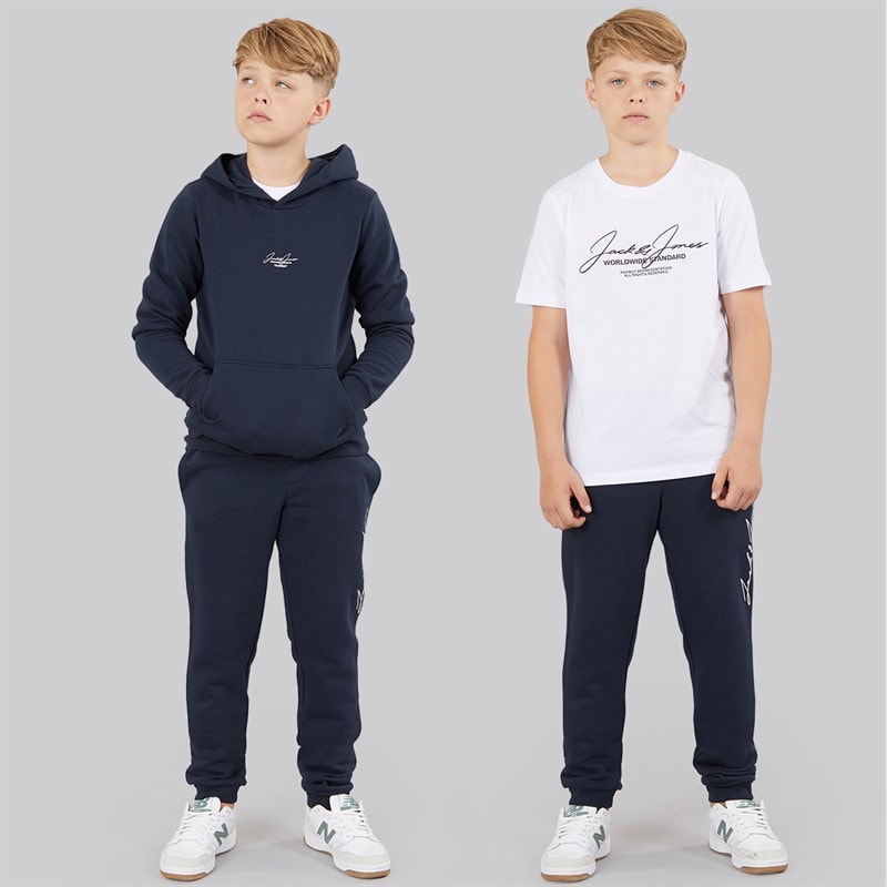 JACK & JONES Boys Caleb Triple Set Tracksuit Navy Blazer/White - Image 4