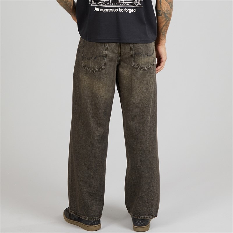 JACK & JONES Mens Dave Skewed 464 Wide Jeans Black Denim - Image 2
