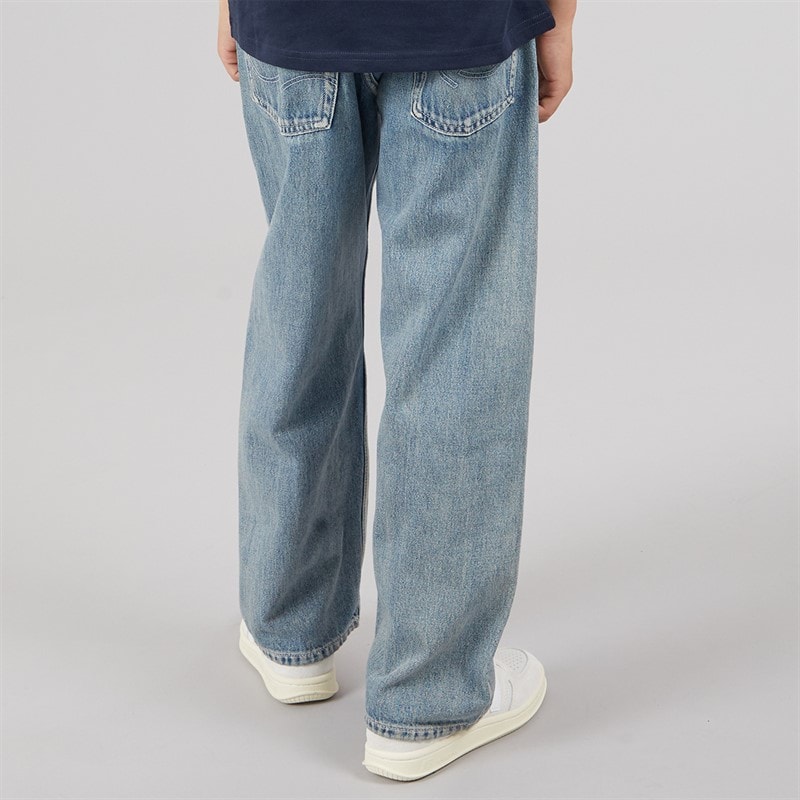 JACK & JONES Boys Alex Orginal AKM 308 Baggy Fit Jeans Blue Denim - Image 2