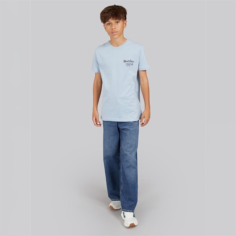 JACK & JONES Boys Dave Original SQ 138 Wide Fit Jeans Blue Denim - Image 4