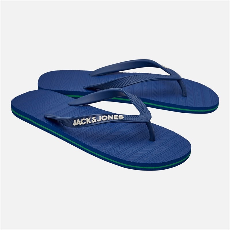 JACK & JONES Mens Basic Flip Flops Blue Quartz - Image 1