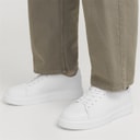 JACK & JONES Mens Stockholm Leather Trainers Bright White