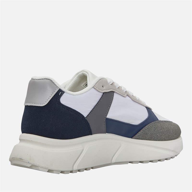JACK & JONES Mens Aspire PU Runner Trainers White/Grey - Image 5