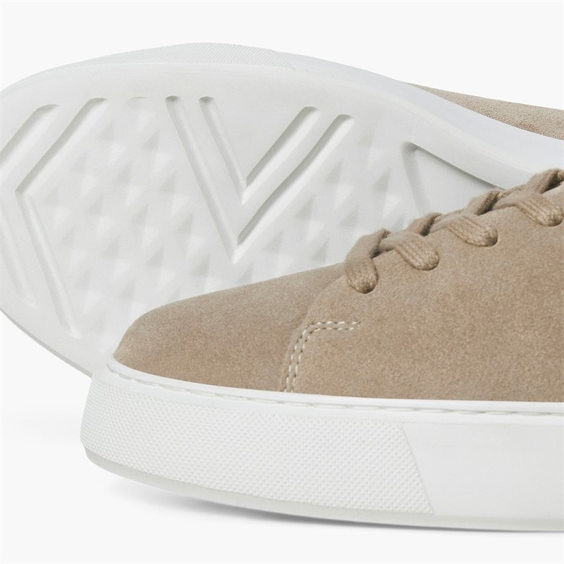 JACK & JONES Mens Stockholm Leather Trainers Plaza Taupe - Image 2